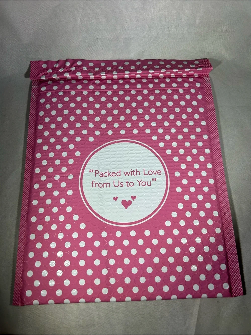 Polka Dot Pink Bubble Mailers - Pack with Love Shipping Envelopes 8.5 x 12